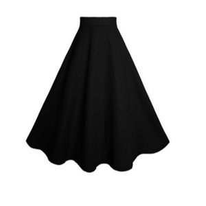 Hearts and Found Black Linen Half Circle Midi Skirt (size small)